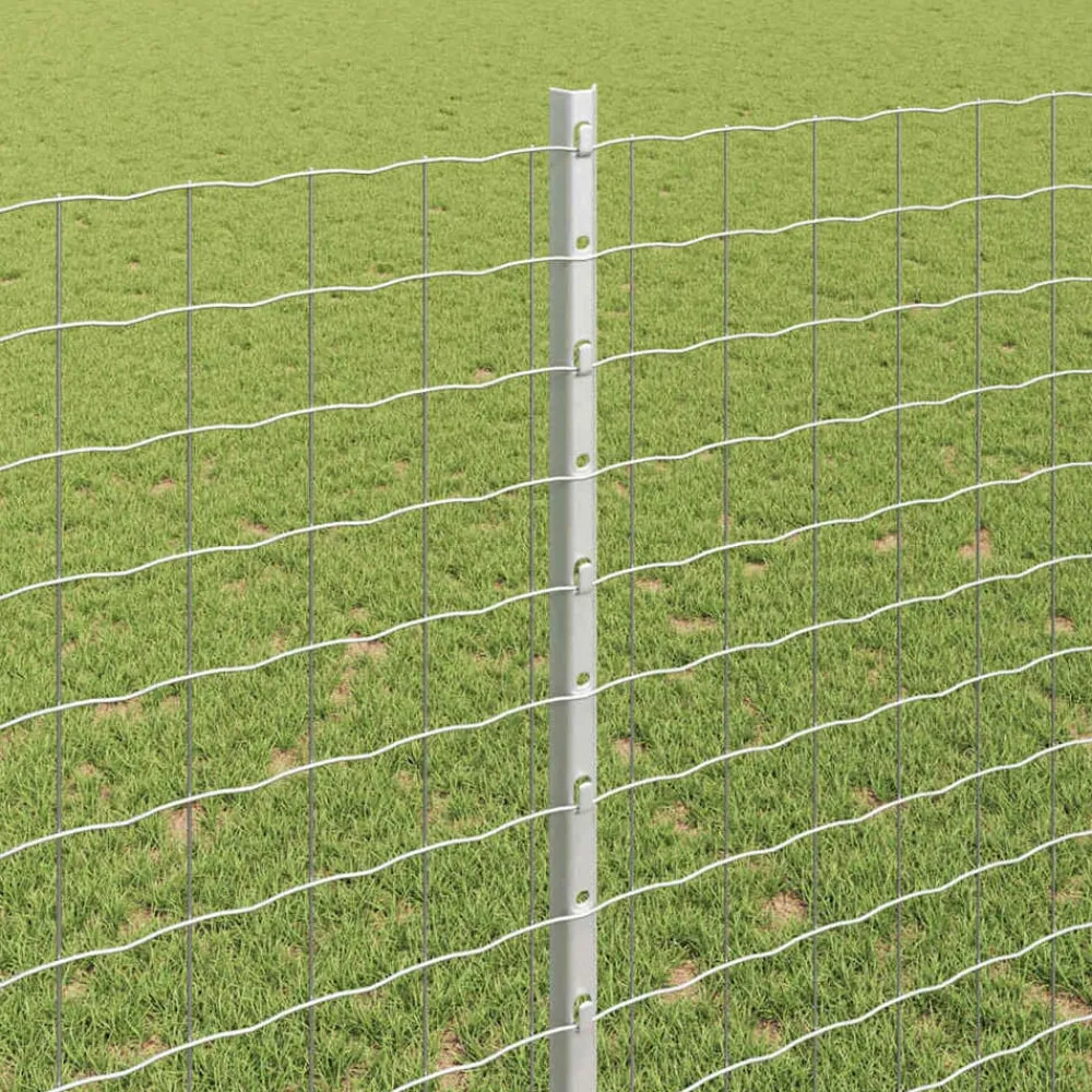 vidaXL Poste de Valla 11 pcs Plateado 140 cm Acero Acero galvanizado/plata Outlet