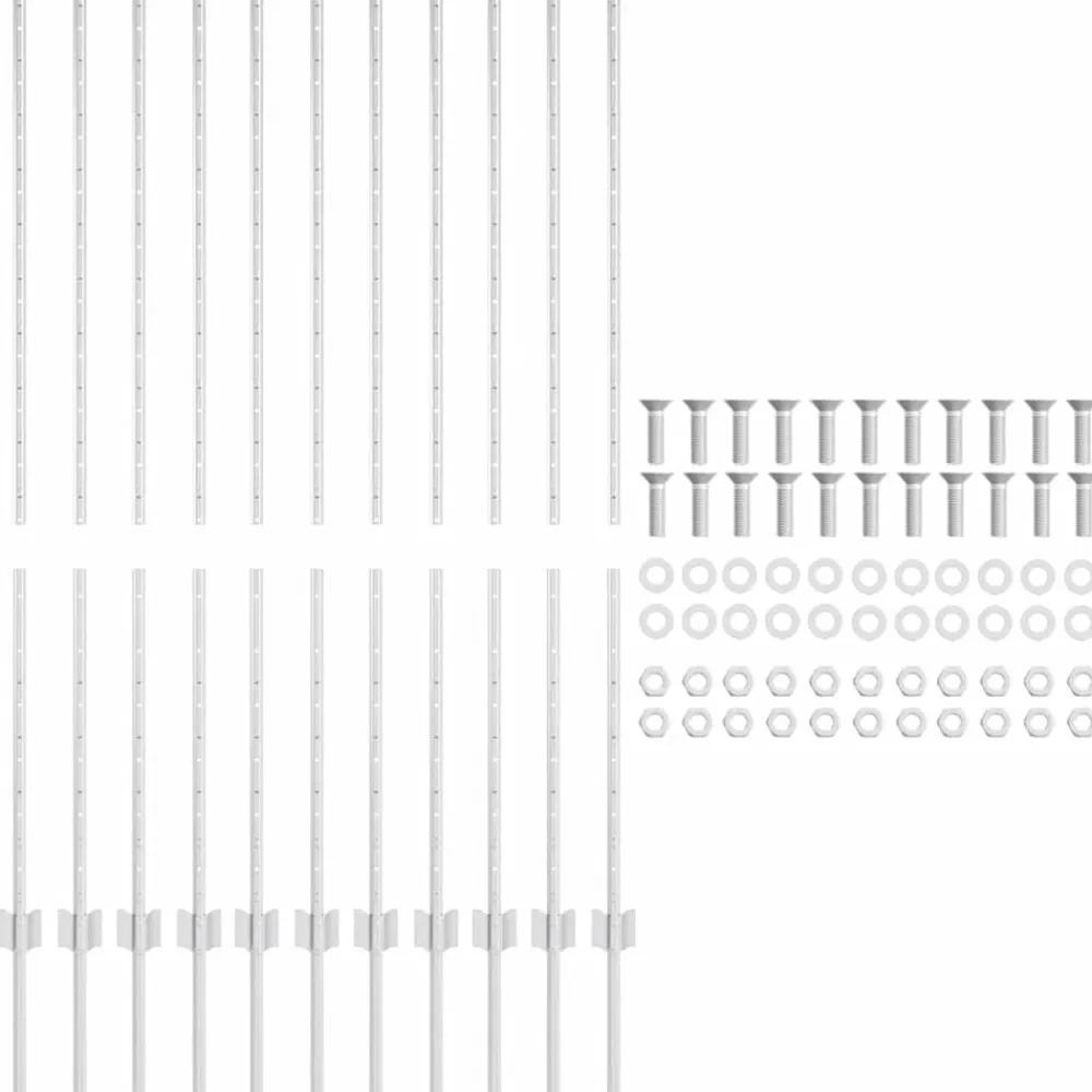 vidaXL Poste de Valla 11 pcs Plateado 140 cm Acero Acero galvanizado/plata Outlet
