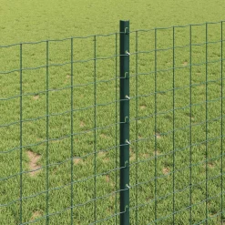vidaXL Poste de Valla 44 pcs Verde 140 cm Acero Acero/verde Hot