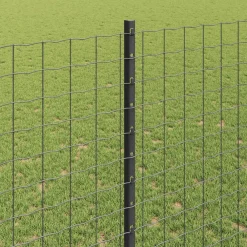 vidaXL Vallas De Jardín-Poste de Valla 5 pcs Gris 140 cm Acero