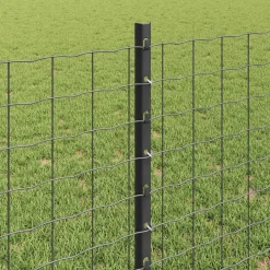 vidaXL Vallas De Jardín-Poste de Valla 5 pcs Gris 80 cm Acero