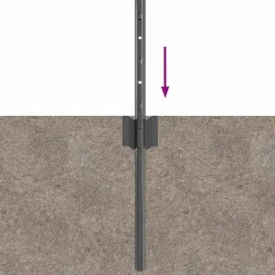 vidaXL Vallas De Jardín-Poste de Valla 5 pcs Gris 80 cm Acero