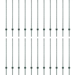 vidaXL Poste de Valla 22 pcs Verde 160 cm Acero Acero/verde Online
