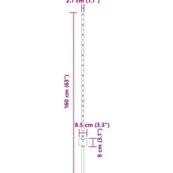 vidaXL Poste de Valla 22 pcs Verde 160 cm Acero Acero/verde Online