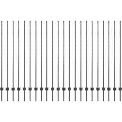 vidaXL Vallas De Jardín-Poste de Valla 22 pcs Gris 200 cm Acero
