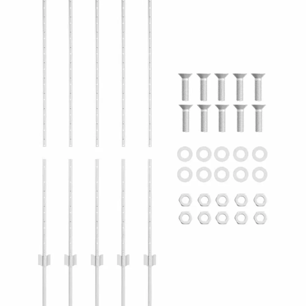vidaXL Poste de Valla 5 pcs Plateado 140 cm Acero Acero galvanizado/plata Best