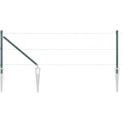 vidaXL Poste de Valla 52 pcs Gris 3,2 x 3,2 x 105 cm Verde New
