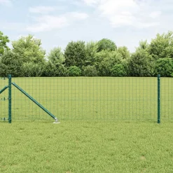vidaXL Poste de Valla 52 pcs Gris 3,2 x 3,2 x 105 cm Verde New