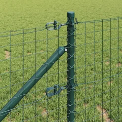 vidaXL Poste de Valla 52 pcs Gris 3,2 x 3,2 x 105 cm Verde New
