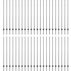 vidaXL Vallas De Jardín-Poste de Valla 44 pcs Gris 200 cm Acero