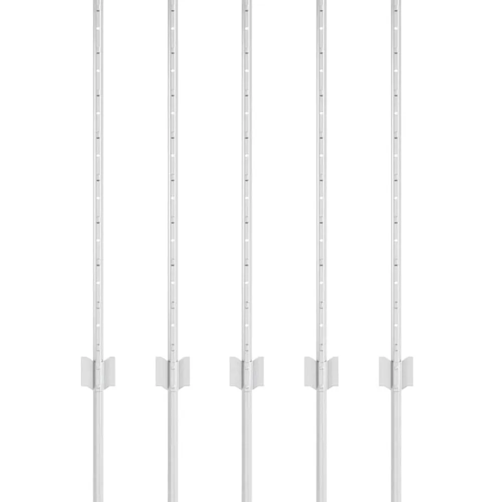 vidaXL Poste de Valla 5 pcs Plateado 80 cm Acero Acero galvanizado/plata Best