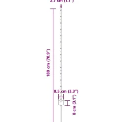 vidaXL Vallas De Jardín-Poste de Valla 22 pcs Plateado 180 cm Acero