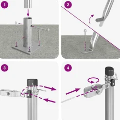 vidaXL Vallas De Jardín-Poste de Valla 7 pcs Plateado Acero