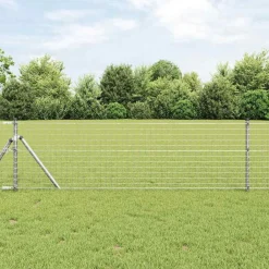 vidaXL Vallas De Jardín-Poste de Valla 13 pcs Plateado Acero