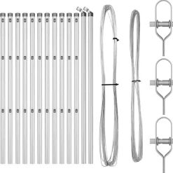 vidaXL Vallas De Jardín-Poste de Valla 13 pcs Plateado Acero