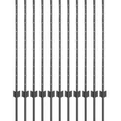 vidaXL Vallas De Jardín-Poste de Valla 11 pcs Gris 100 cm Acero