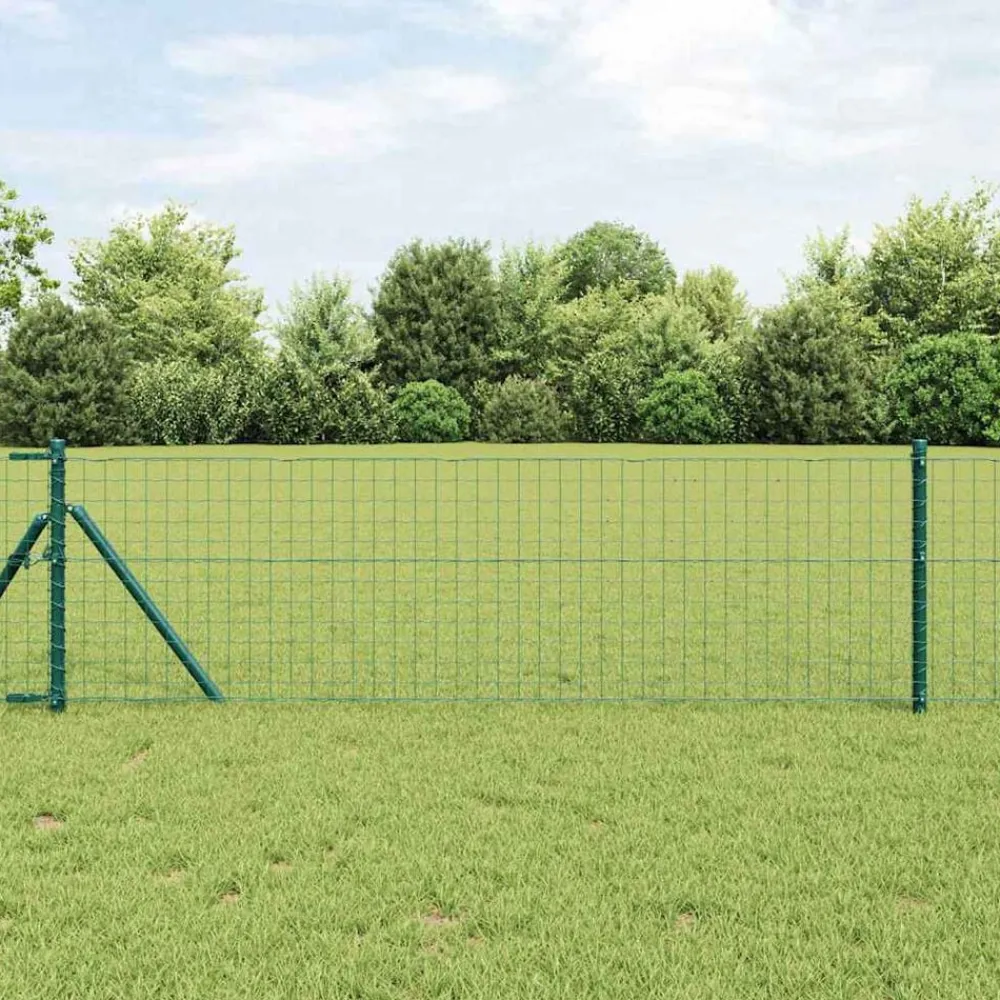 vidaXL Poste de Valla 13 pcs Acero Verde Outlet