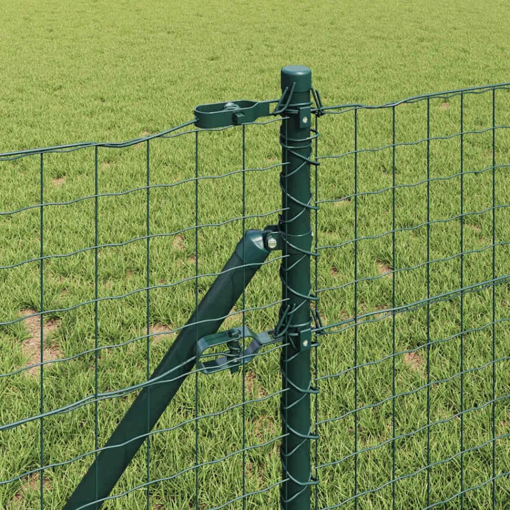 vidaXL Poste de Valla 13 pcs Acero Verde Outlet