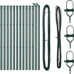 vidaXL Poste de Valla 13 pcs Acero Verde Outlet