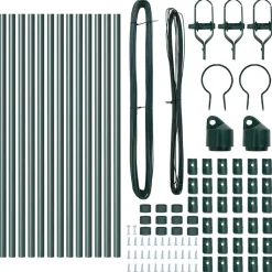 vidaXL Poste de Valla 13 pcs Acero Verde Outlet