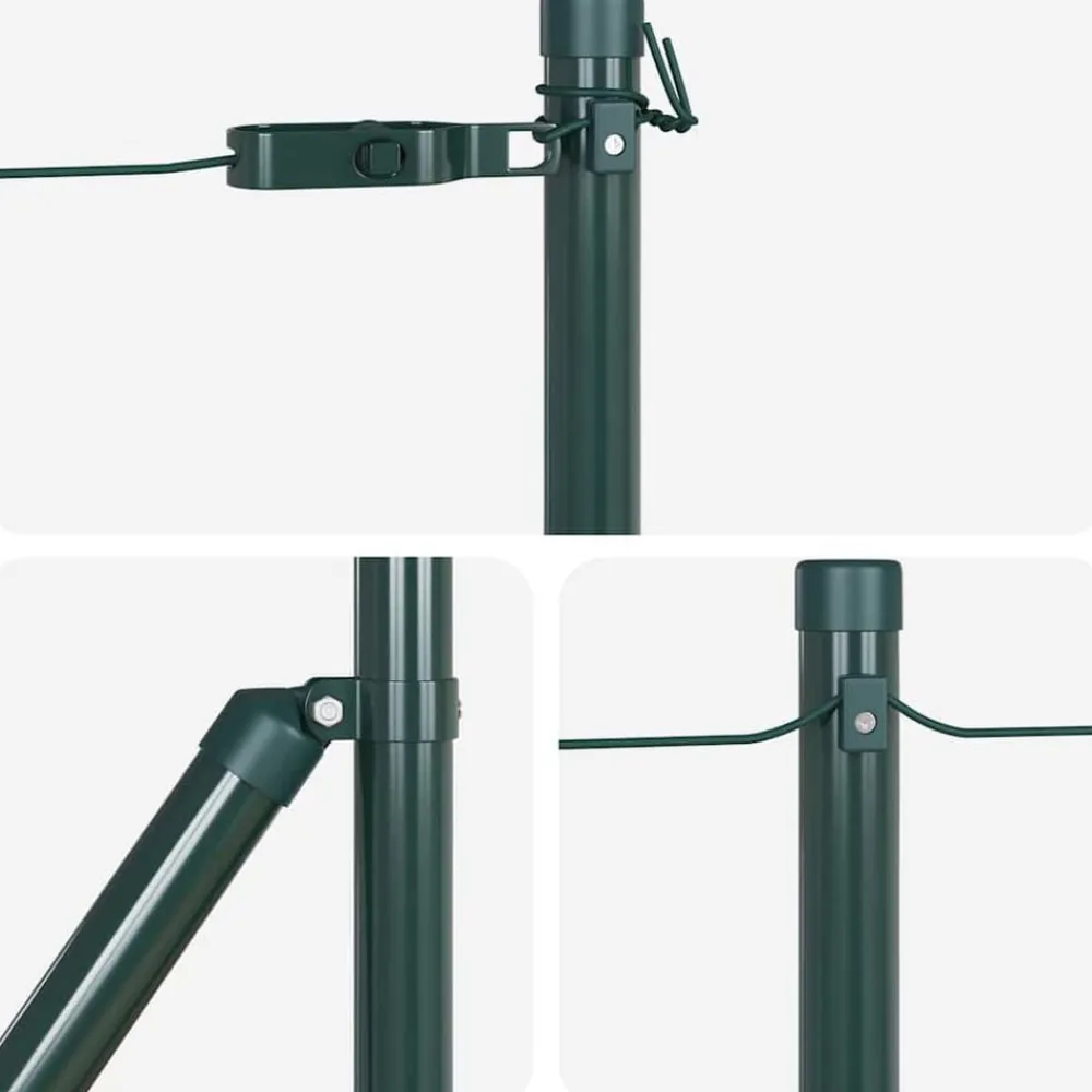 vidaXL Poste de Valla 13 pcs Acero Verde Outlet