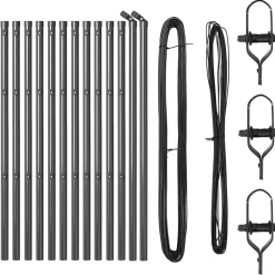 vidaXL Poste de Valla 13 pcs Acero Gris