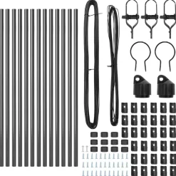 vidaXL Poste de Valla 13 pcs Acero Gris