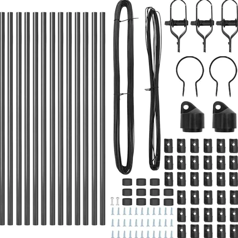vidaXL Poste de Valla 13 pcs Acero Gris
