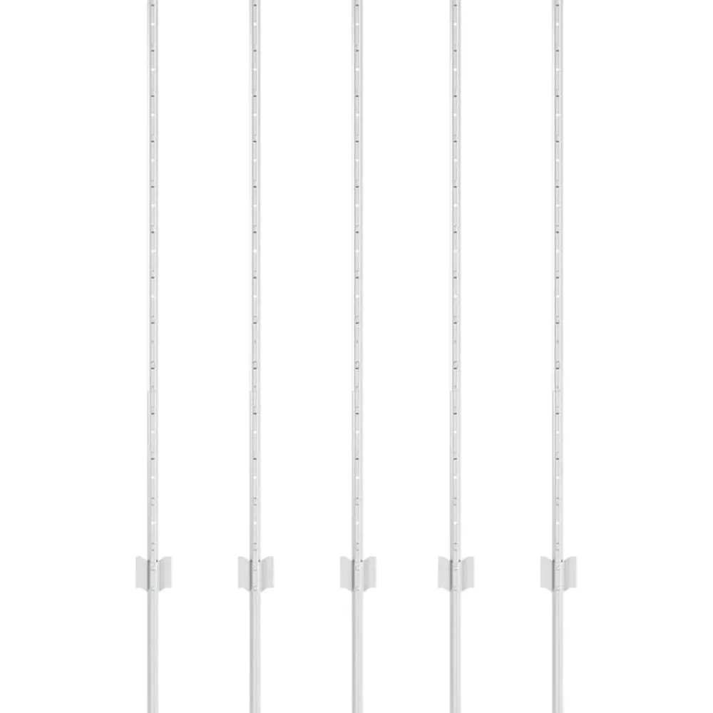 vidaXL Poste de Valla 5 pcs Plateado 120 cm Acero Acero galvanizado/plata Clearance