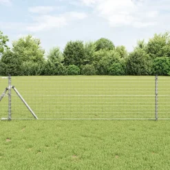 vidaXL Poste de Valla 52 pcs Gris 3,2 x 3,2 x 80 cm Acero galvanizado Discount