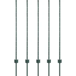 vidaXL Poste de Valla 5 pcs Verde 120 cm Acero Acero/verde Sale