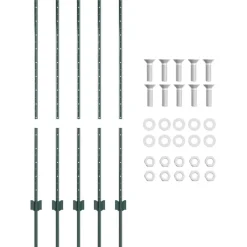 vidaXL Poste de Valla 5 pcs Verde 120 cm Acero Acero/verde Sale