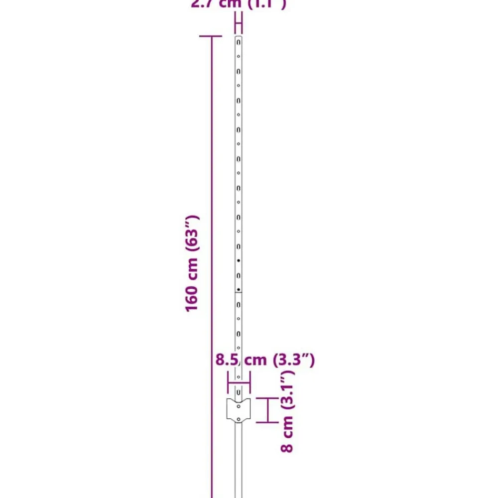 vidaXL Poste de Valla 5 pcs Verde 120 cm Acero Acero/verde Sale