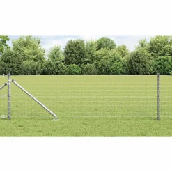 vidaXL Poste de Valla 7 pcs Plateado Acero Acero galvanizado Sale