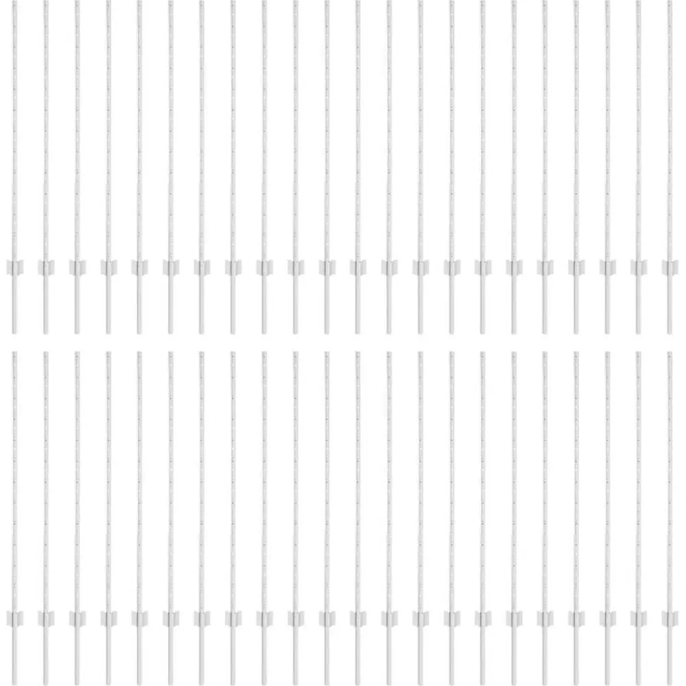 vidaXL Poste de Valla 44 pcs Plateado 160 cm Acero Acero galvanizado/plata Discount