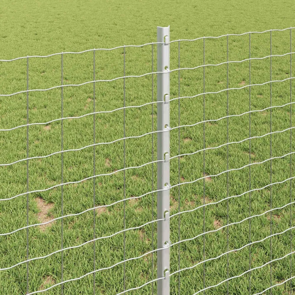 vidaXL Poste de Valla 44 pcs Plateado 140 cm Acero Acero galvanizado/plata Online