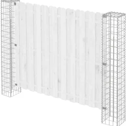 vidaXL Vallas De Jardín-Poste de Valla 2 pcs Plateado 20 x 20 x 190 cm Metal