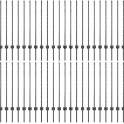 vidaXL Vallas De Jardín-Poste de Valla 44 pcs Gris 140 cm Acero