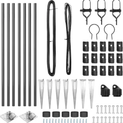 vidaXL Poste de Valla 7 pcs Acero Gris Online