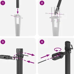 vidaXL Poste de Valla 7 pcs Acero Gris Online