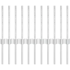 vidaXL Poste de Valla 11 pcs Plateado 40 cm Acero Acero galvanizado/plata Discount
