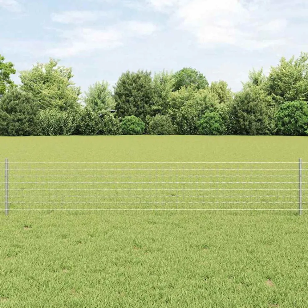 vidaXL Poste de Valla 11 pcs Plateado 40 cm Acero Acero galvanizado/plata Discount