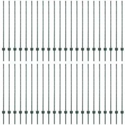 vidaXL Poste de Valla 44 pcs Verde 160 cm Acero Acero/verde Sale