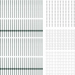 vidaXL Poste de Valla 44 pcs Verde 160 cm Acero Acero/verde Sale