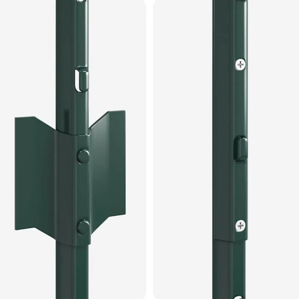 vidaXL Poste de Valla 44 pcs Verde 160 cm Acero Acero/verde Sale
