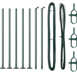 vidaXL Vallas De Jardín-Poste de Valla 7 pcs Acero