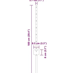 vidaXL Vallas De Jardín-Poste de Valla 11 pcs Plateado 60 cm Acero