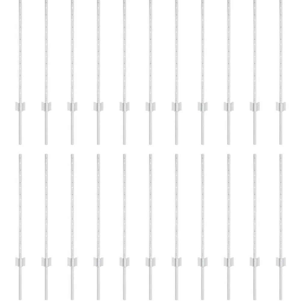 vidaXL Poste de Valla 22 pcs Plateado 120 cm Acero Acero galvanizado/plata Outlet