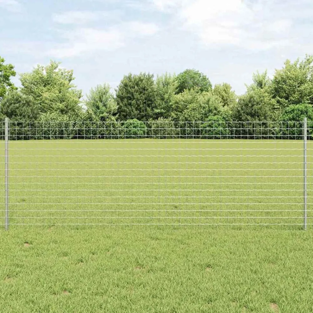 vidaXL Poste de Valla 22 pcs Plateado 120 cm Acero Acero galvanizado/plata Outlet