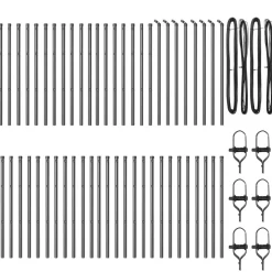 vidaXL Poste de Valla 52 pcs 3,2 x 3,2 x 80 cm Gris